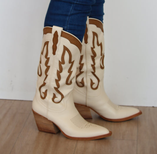 IDA White/Tan Cowboy Boot