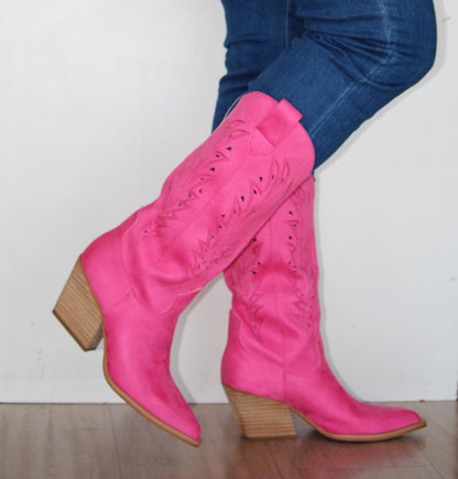 OLIVIA Fuchsia Red Cowboy Boot
