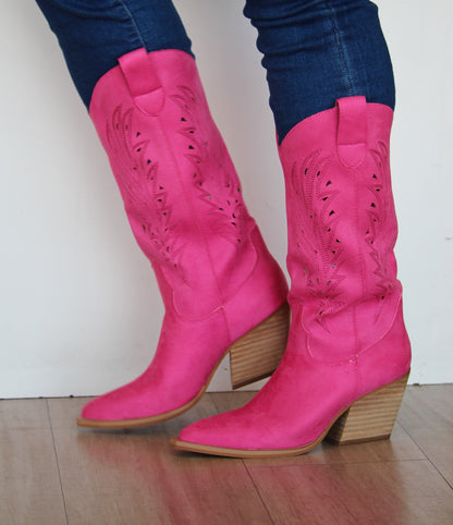 OLIVIA Fuchsia Red Cowboy Boot