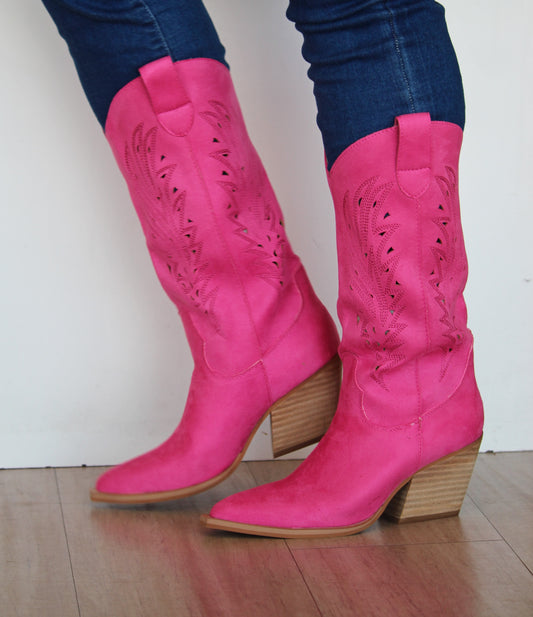 OLIVIA Fuchsia Red Cowboy Boot