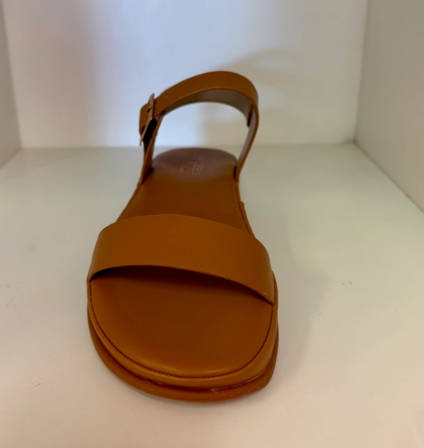 REXBURG-62 CAMEL FAUX LEATHER CUSHIONED SANDAL