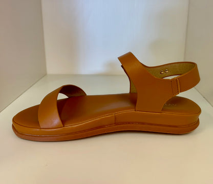 REXBURG-62 CAMEL FAUX LEATHER CUSHIONED SANDAL