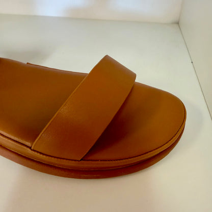 REXBURG-62 CAMEL FAUX LEATHER CUSHIONED SANDAL
