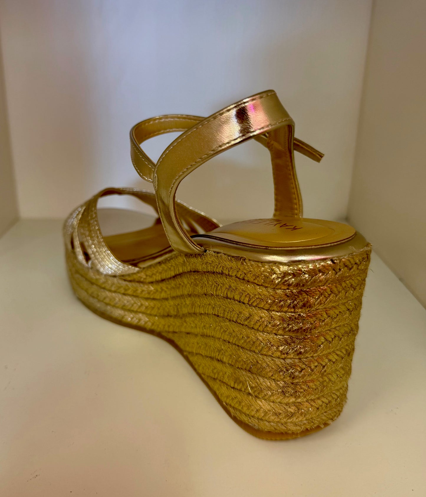 SAMMY-1 GOLD ESPADRILLE WEDGE SANDAL