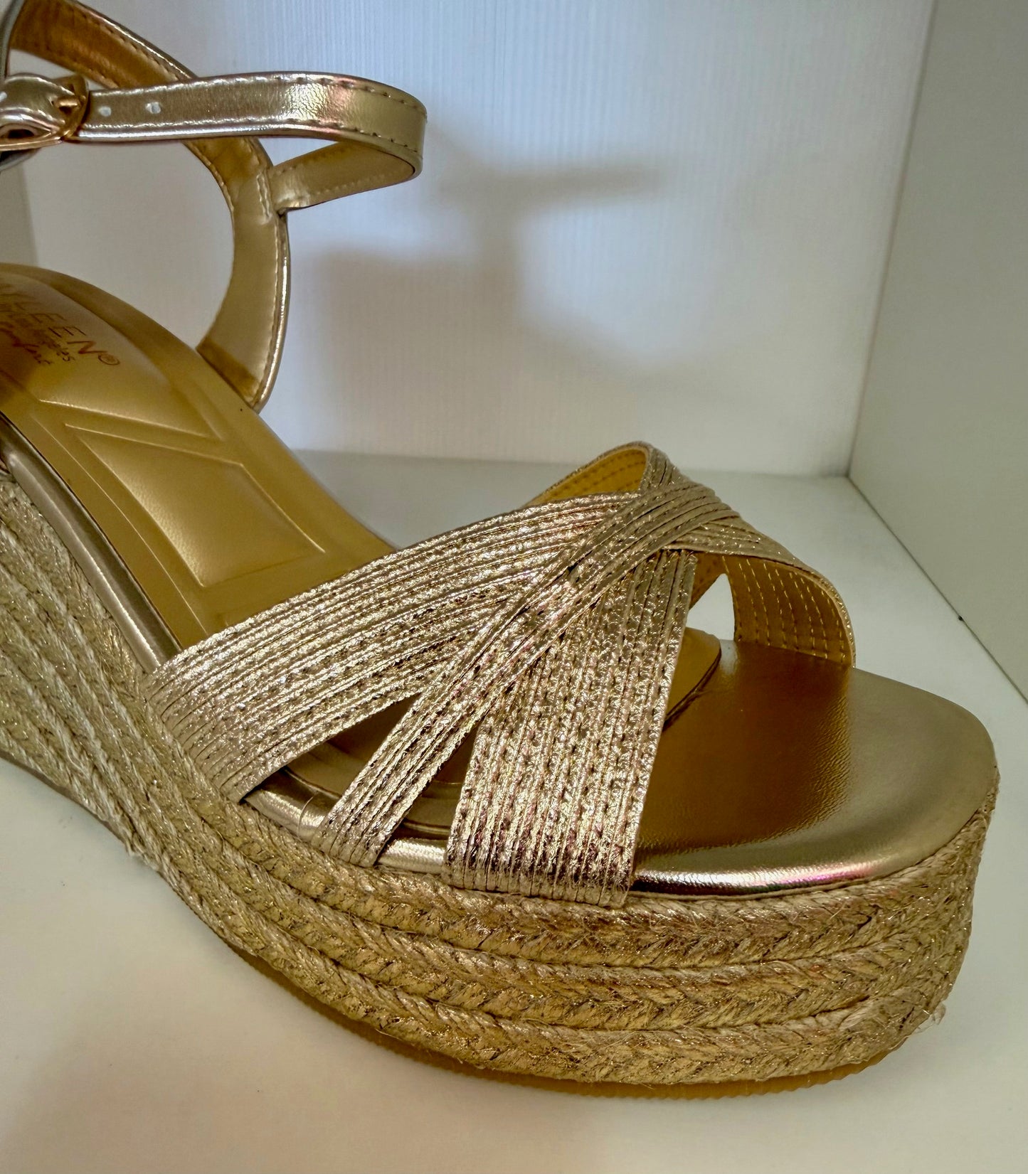 SAMMY-1 GOLD ESPADRILLE WEDGE SANDAL