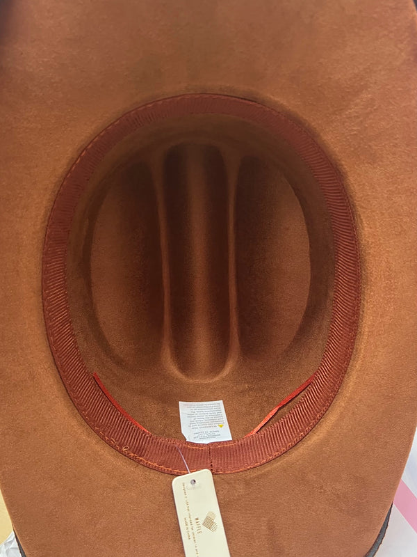 DRIVER FAUX SUEDE COWBOY HAT BROWN