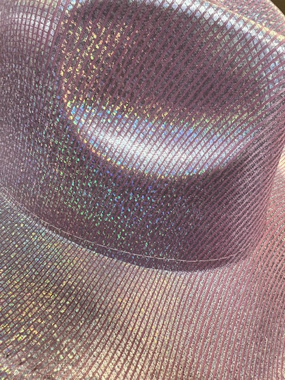 DIANA PINK SILVER SHINY COWBOY HAT