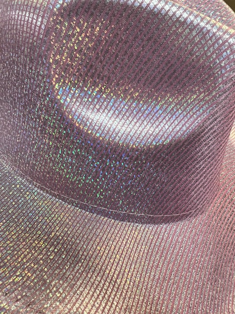 DIANA PINK SILVER SHINY COWBOY HAT