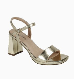 INTENSITY-31 LIGHT GOLD BLOCK HEEL SANDAL