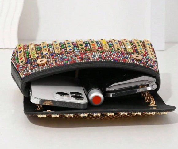 JACQUELINE MULTI COLOR RHINESTONE BAG