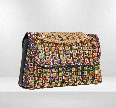 JACQUELINE MULTI COLOR RHINESTONE BAG