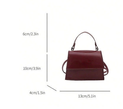 SHARIFA BURGUNDY PATENT LEATHER CROSSBODY MINI BAG