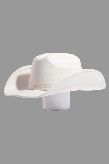 SADIE IVORY COWBOY HAT WITH MATCHING DOUBLE BELT BAND