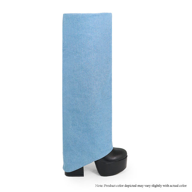 ROY-2 Denim/Black Faux Leather - ShoeNami