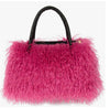 DAWN FAUX CURLY FUR SHOULDER BAG FUCHSIA