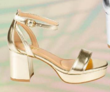 NEWDAY-03 Gold Metallic Platform Heel