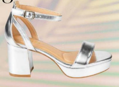 NEWDAY-03 Silver Metallic Platform Heel