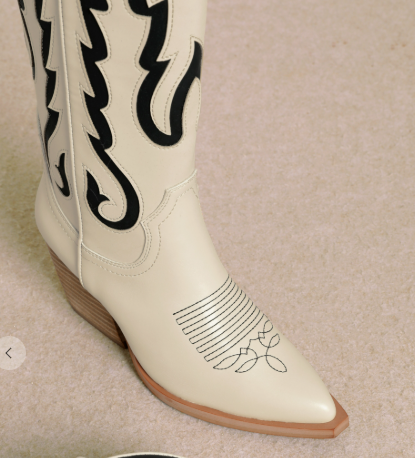 IDA Off White/Black Cowboy Boot