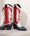 IDALY Red Multi Cowboy Boots