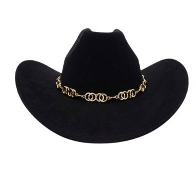 TANNER FAUX SUEDE COWBOY HAT BLACK