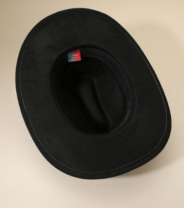 TANNER FAUX SUEDE COWBOY HAT BLACK