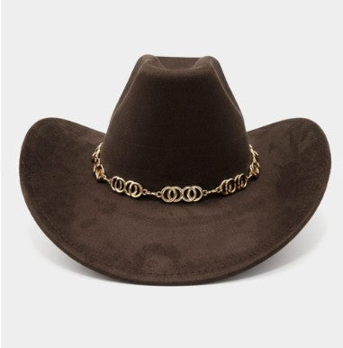 TANNER FAUX SUEDE COWBOY HAT BROWN