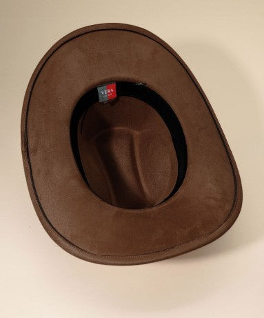 TANNER FAUX SUEDE COWBOY HAT BROWN