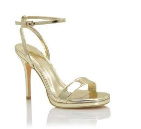 ANNIE METALLIC FAUX LEATHER PLATFORM HEEL Gold