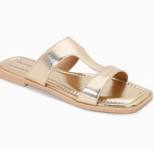 THELMA GOLD SLIP ON FLAT SANDAL