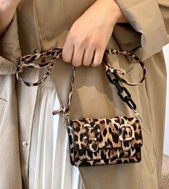 TRINA LEOPARD-PRINT MINI BAG WITH CROSS BODY STRAP