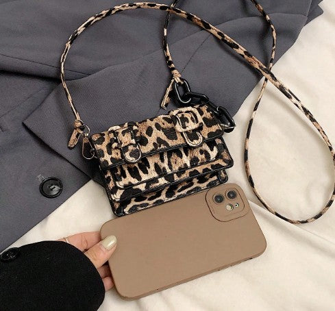 TRINA LEOPARD-PRINT MINI BAG WITH CROSS BODY STRAP