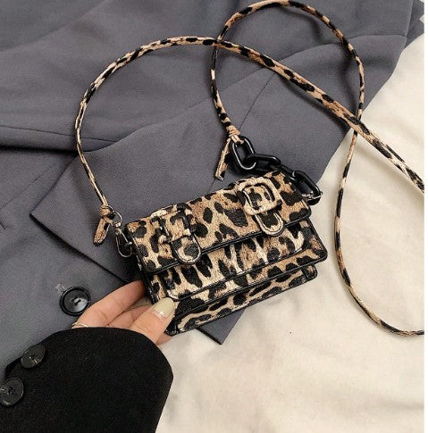 TRINA LEOPARD-PRINT MINI BAG WITH CROSS BODY STRAP