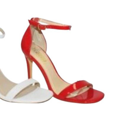 ROMI-1 RED PATENT STILETTO HEEL WITH ANKLE STRAP