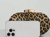 VIXEN LEOPARD PRINT HARD CASE CLUTCH