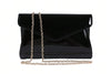 ZOEY PATENT LEATHER CLUTCH BAG BLACK