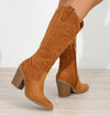 ARIZONA 55 Camel Tan Vegan Faux Suede Cowboy Boot