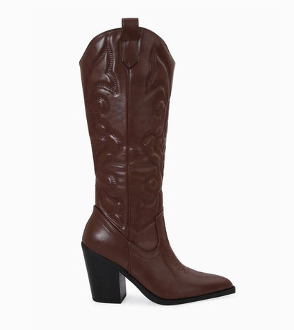 ARIZONA/N25 BROWN  Vegan Leather Cowboy Boot