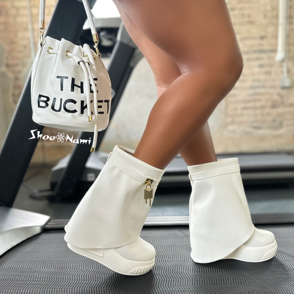 BROOK-1 White Faux Leather - ShoeNami