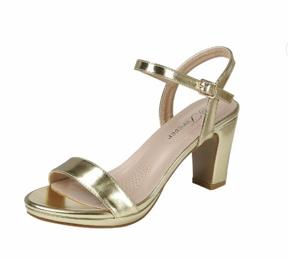 DREAM-78 GOLD BLOCK HEEL SANDAL