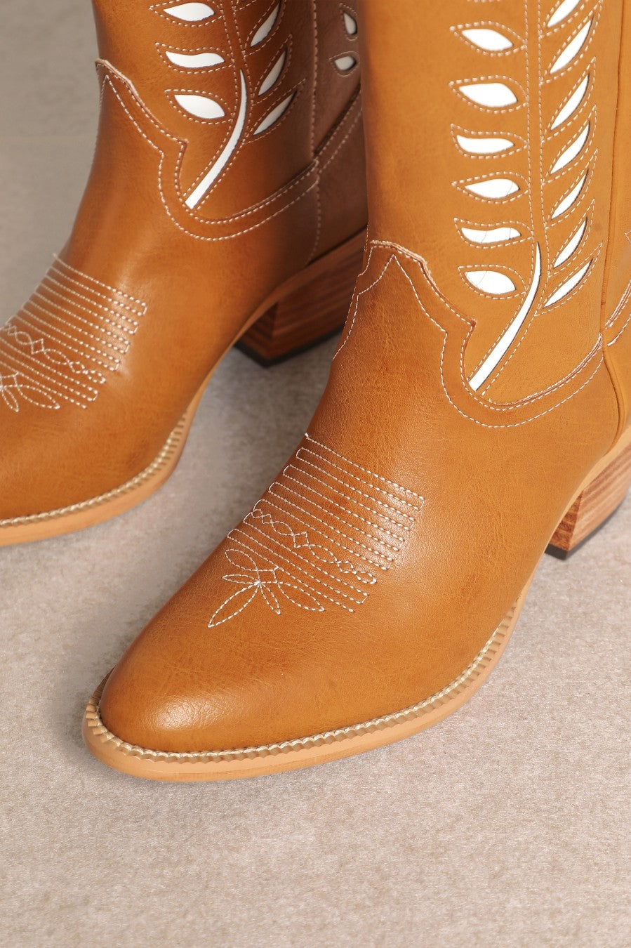 LUCIA Camel Cowboy Boots