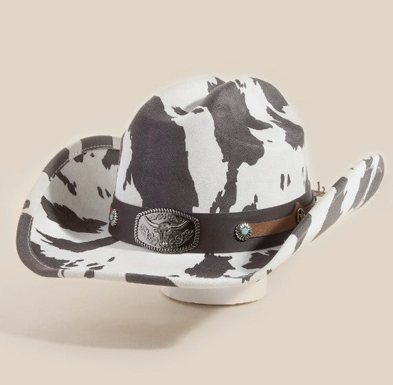 COWBOOSS COWPRINT COWBOY HAT WITH BULL BAND