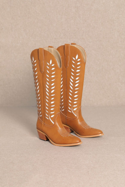 LUCIA Camel Cowboy Boots