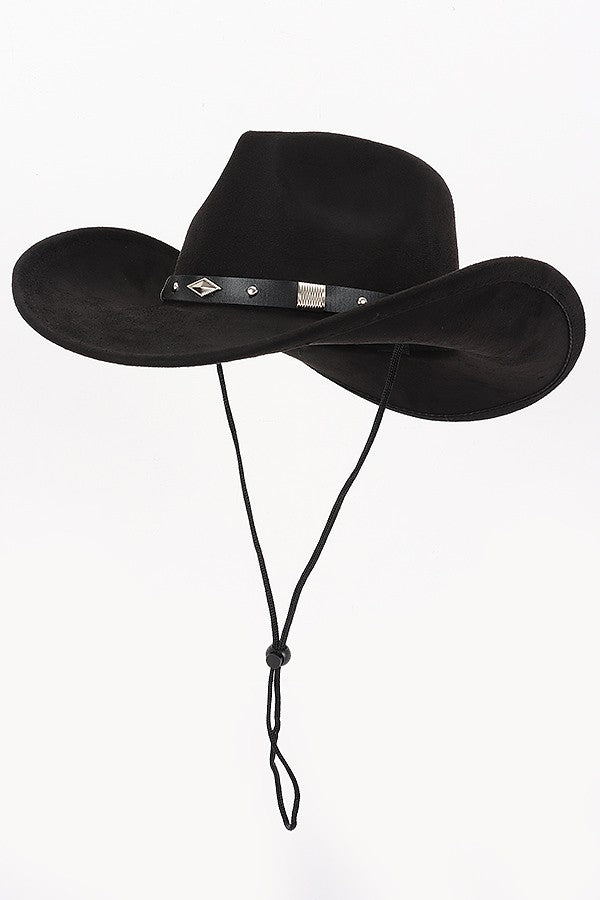 DEUCE FAUX SUEDE COWBOY HAT BLACK