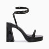 EVER BLACK Patent Laether Platform Chunky Heel Sandal