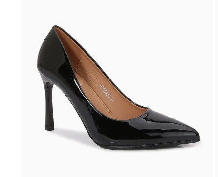 GEORGIE PATENT LEATHER POTNY TOE PUMP BLACK