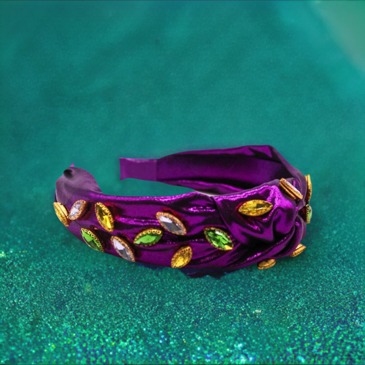 JEWEL PURPLE KNOT MARDI GRAS HEADBAND - ShoeNami