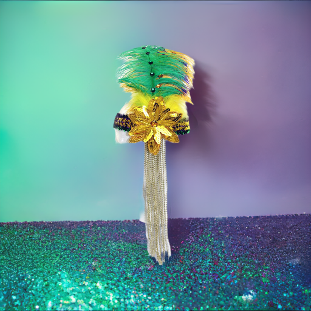 LARGE PEACOCK FEATHER SEQUIN HEADBAND - ShoeNami
