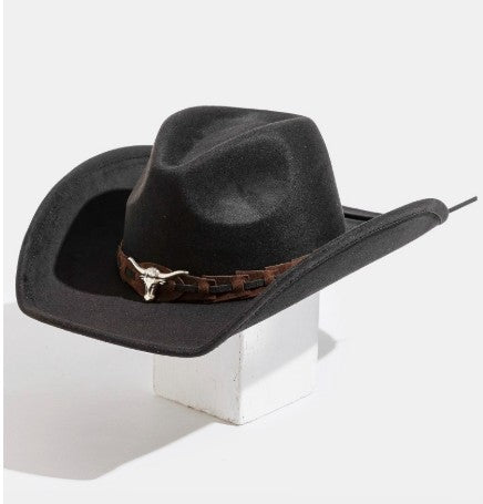 HOMESTEAD BLACK FAUX SUEDE COWBOY HAT