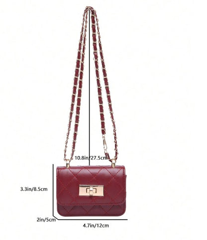 JANAE BURGUNDY MINI BAG WITH CROSS BODY STRAP