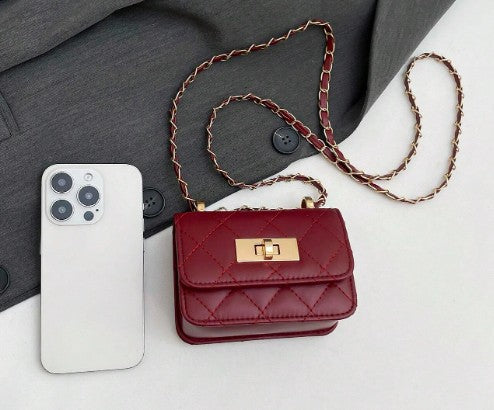 JANAE BURGUNDY MINI BAG WITH CROSS BODY STRAP
